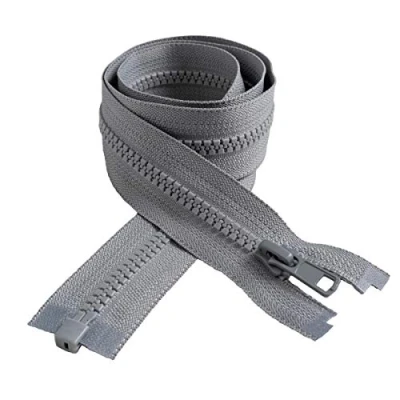 Afbeelding van IPEA ritssluiting grijs 75 cm lang kleur 2 stuks ketting maat 5 deelbare ritssluitingen voor naaiwerk jassen breedte 30 mm