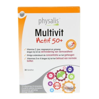 Afbeelding van Physalis Multivit Actif 50+ (30 Tabletten)