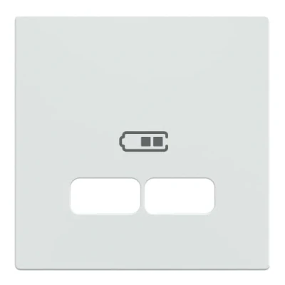 Afbeelding van Centrale plaat voor USB laadstation, poolwit glanzend, systeem M, MEG4367 0319