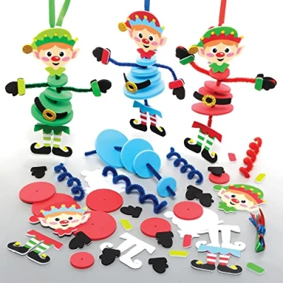 Afbeelding van Baker Ross FE964 Elf stacking voor kerst Pak van 6, Knutselactiviteiten kinderen om te monteren, versieren en weer geven, ideaal kerstkunst knutselproject