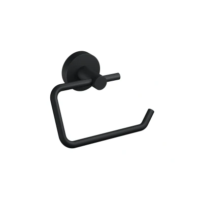 Afbeelding van tesa® MOON BLACK Toiletrolhouder, mat zwart Wc rolhouder Zonder Deksel voor Badkamers in Industriële en Moderne Stijl Boren, Zelfklevend 99 mm x 140 53