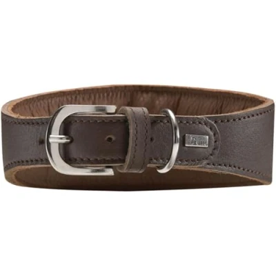 Afbeelding van HUNTER SUPER SOFT Windhond halsband, leer, gevoerd, 47 (S M), donkerbruin