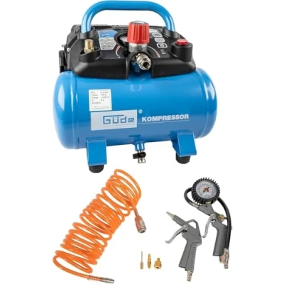 Afbeelding van Güde Compressor Airpower 190/08/6 (olievrij, max. druk 8 bar, ketel 6 l, 1100 W, eff. Leverhoeveelheid 145 l/min, drukregelaar/manometer/condensaatafvoerschroef, incl. delige accessoires, testcijfer