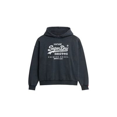 Afbeelding van Superdry Vrouwen Vintage Relaxed hoodie met Metallic Logo Zwart Grootte: 44