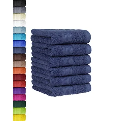 Afbeelding van BaSaTex Set van 6 handdoekenset voor gasten, handdoeken met ophanglus zacht katoen, 30 x 50 cm, gastendoekjes de handreiniging, Öko Tex Standard 100 gecertificeerd, marineblauw