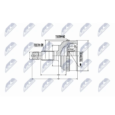 Afbeelding van Homokineet reparatie set, aandrijfas NTY NPZ HD 042