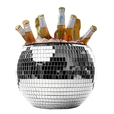 Afbeelding van Disco Ball Ice Bucket 3L Wine Cooler, Refective Champagne Buckets, For Beer Drinks Families, Parties, Barbecues, Picnics