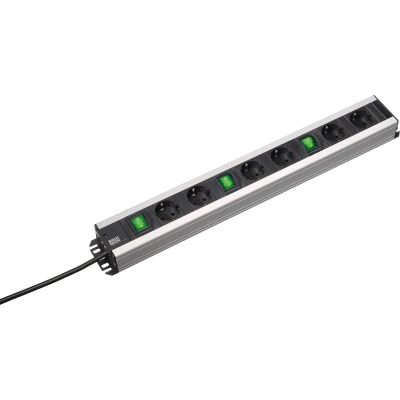 Afbeelding van BACHMANN stekkerdoos 6x geaard contact 3x schakelaar, 2 m