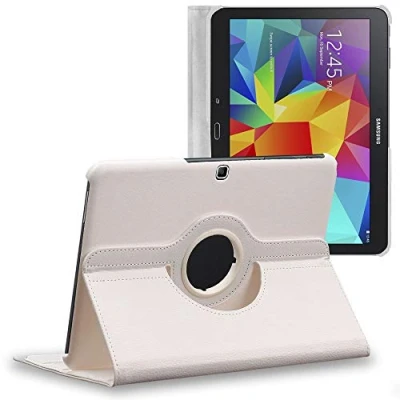 Afbeelding van ebestStar Hoes voor Samsung Galaxy Tab 4 10.1 SM T530, T533 T531 T535, Roterende Etui, Case, 360 Draaibaar hoesje, Wit