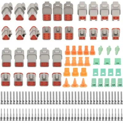 Afbeelding van 140 stuks Duitse stekkers voor auto, 2/3/4/6 pins DT connector, waterdicht, stekker, elektrische aansluitstekker, autokabelconnectoren motorfiets, vrachtwagen, boot