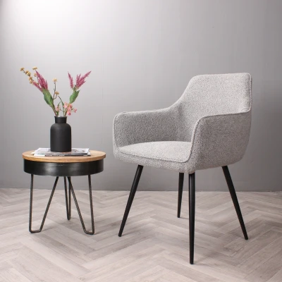 Afbeelding van DS4U Ravi 3.0 eetkamerstoel Boucle grijs