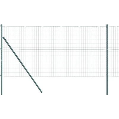 Afbeelding van vidaXL Euro Fence met 7 Palen 1,4x10 m Gegalvaniseerd Staal Groen