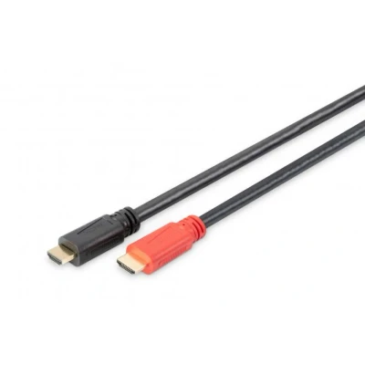 Afbeelding van DIGITUS HDMI High Speed aansluitkabel, type A met signaalversterker 15,0m Full HD 1080p/60Hz compatibel TV/beamer/monitor vergulde contacten zwart