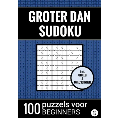 Afbeelding van Groter Dan Sudoku 100 Puzzels voor Beginners Nr. 34