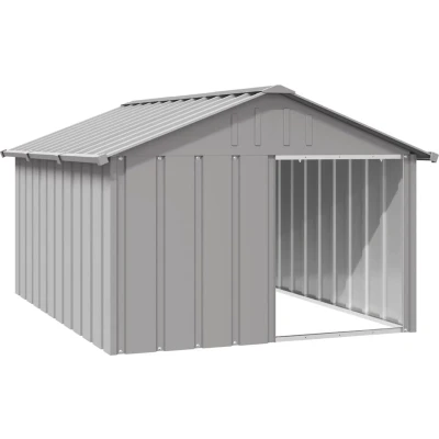 Afbeelding van vidaXL Hondenhok 116,5x153x81,5 cm gegalvaniseerd staal grijs