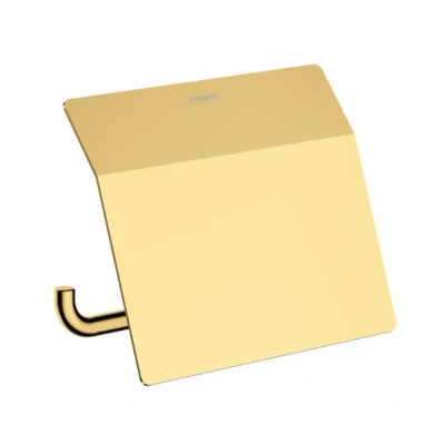 Afbeelding van Hansgrohe addstoris closetrolhouder met klep polished gold optic 41753990