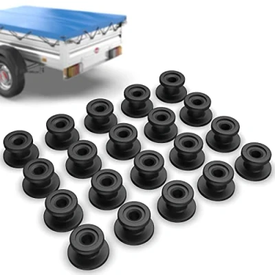 Afbeelding van Tarpofix® Dekzeilen knoppen rond voor aanhangers dekzeil (20 stuks) robuuste aanhangerhaken van hard kunststof bevestigingshaken autoaanhanger, boordwand ronde net en