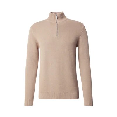 Afbeelding van Selected Homme Slhdane Structure HALF ZIP Trui, Heren, Maat: Medium, Greige