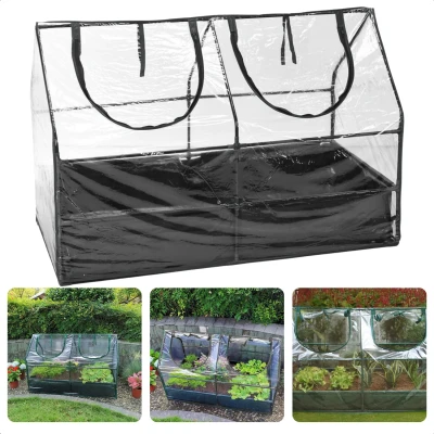 Afbeelding van Cheqo® Kweekkas Met Bodem Tuinkas Broeikas Kunststof Hoes Metalen Frame 2 Ritssluitingen Oprolbare