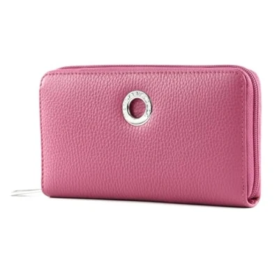 Afbeelding van MANDARINA DUCK Portemonnee Mellow Leather Zip Around Wallet Red Violet Paars