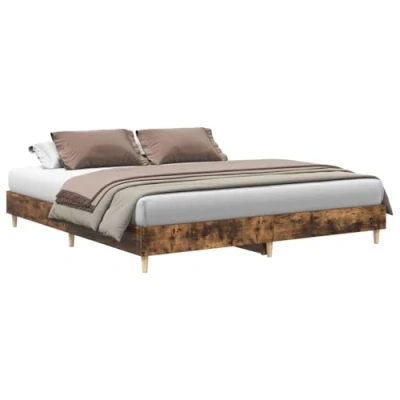 Afbeelding van vidaXL Bedframe bewerkt hout gerookt eikenkleurig 180x200 cm