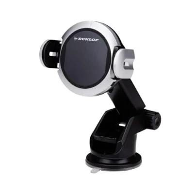 Afbeelding van Dunlop Auto Telefoonhouder en Draadloze Oplader GSM Houder met Qi Lader Zuignap voor Dasboard Voorruit