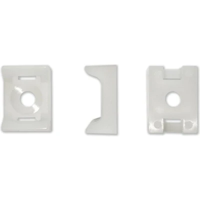 Afbeelding van kortpack Schroefzadels wit, voor tyraps t/m 4.8 mm breed met 4.5 schroefgat. 100 stuks + pen (099.8942)