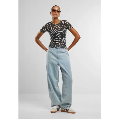 Afbeelding van Urban Classics Tshirt print, Dames, Maat: 3XL, Blackleaf