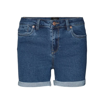 Afbeelding van Vero Moda Dames Shorts Denim met omgeslagen zoom en zakken, Colour:Blue 3, Size:L