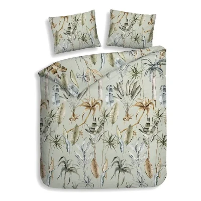 Afbeelding van Heckett Lane Dekbedovertrek Flanel Areca groen 240x200/220cm