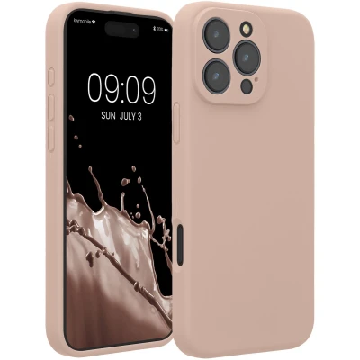 Afbeelding van kwmobile telefoonhoesje geschikt voor Apple iPhone 16 Pro Max TPU backcover met siliconen coating Smartphone case in oudroze