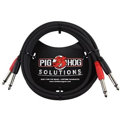 Afbeelding van Pig Hog PD 21410 Dubbele 1/4&quot; Mono (mannelijke) kabel, 10 Voet