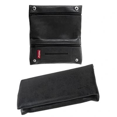 Afbeelding van HIBRON Tabakstas Leren Rolling Tabak Pouches 58105 Zwart