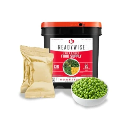 Afbeelding van ReadyWise, 120 Servings, Vegetables Bucket, Freeze Dried, Long Lasting Food Supply, Emergency