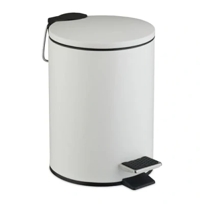 Afbeelding van Relaxdays badkamer prullenbak 3 l softclose binnenemmer toilet wc wit