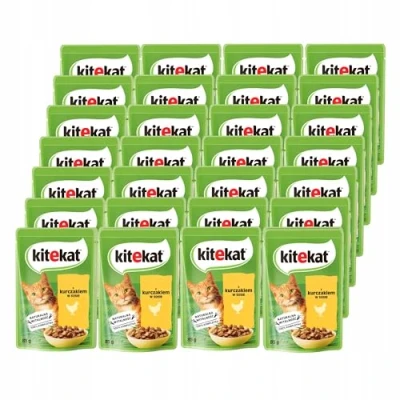 Afbeelding van KITEKAT Portiezak met kip in saus natvoer voor katten 28 x 85 g