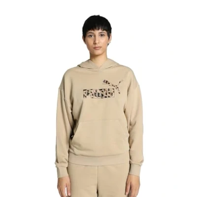 Afbeelding van Puma ess+ animal hoodie in de kleur ecru.