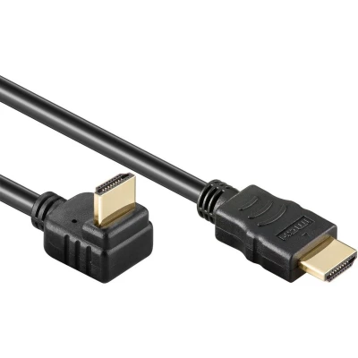 Afbeelding van HDMI kabel 90 haaks naar beneden 2.0 (4K 60Hz + HDR) / zwart 1,5 meter