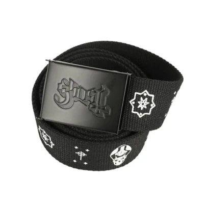 Afbeelding van Ghost Logo Riem zwart Polyester Band merch, Bands, Muziek