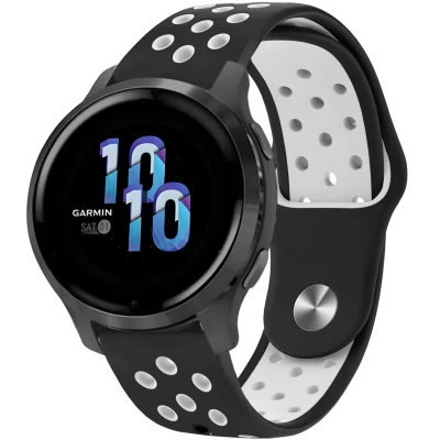 Afbeelding van Siliconen sport bandje Universeel 22 mm aansluiting Zwart / Wit iMoshion En TPU (zacht)