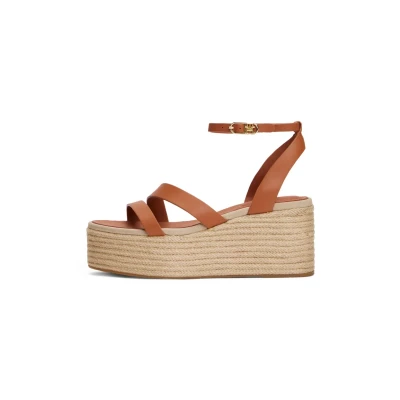 Afbeelding van Tommy Hilfiger Ankle Strap Espadrilles, Dames, Maat: 42, Cinnamon bark Leer