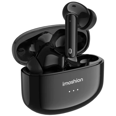 Afbeelding van iMoshion Aura Pro Earbuds draadloze oordopjes Bluetooth oortjes Met ANC noise cancelling functie Zwart Kunststof