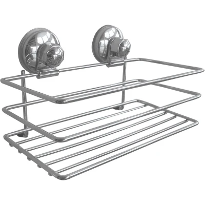Afbeelding van MSV doucherek zilver 20 x 12 cm metaal Douche en badrekjes