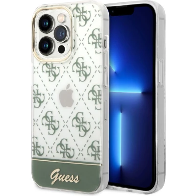 Afbeelding van Guess Groen TPU Back Cover Telefoonhoesje voor Apple iPhone 14 Pro Max Bescherm je Telefoon &amp; Geniet van Stijlvolle Look