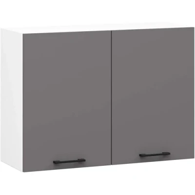 Afbeelding van Keukenkast modulaire OLIWIA W80 H580 met 2 Deuren / Hangkast Bovenkast AKORD Furniture Factory Wit Grafietgrijs 80 x 58 30 cm
