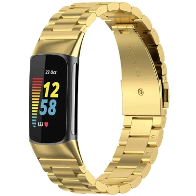 Afbeelding van Stalen bandje voor de Fitbit Charge 5 / 6 Goud iMoshion Staal