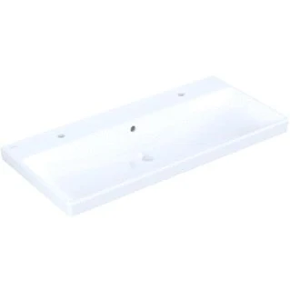 Afbeelding van Villeroy en boch avento meubelwastafel 2 1 gat armatuur kraangaten doorg overloop 1000 x 470mm bxd apline wit keramiekplus 4156a4r1