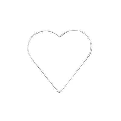 Afbeelding van GLOREX 6 1294 401 metalen frame hart om te knutselen ca. 20 cm, gecoat in wit, ideaal voor dromenvangers, macramé, wanddecoratie en bloemisterij