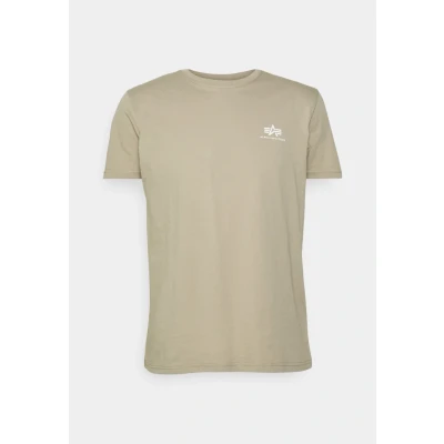 Afbeelding van Alpha Industries Small LOGO Tshirt print, Heren, Maat: Small, Vintage sand