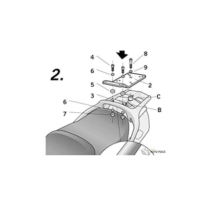 Afbeelding van Y0fj31st kofferbak steunen, ankers, instellingen top master compatibel met yamaha fjr 1300 2001 2005